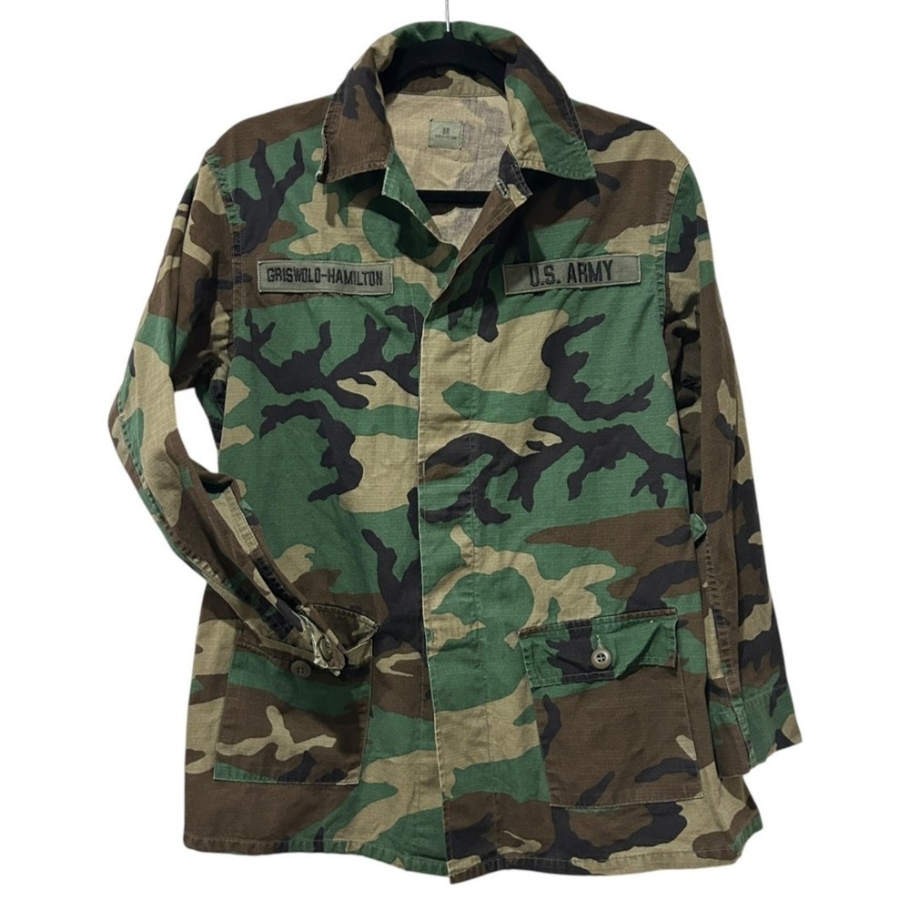 Vintage US Army Camo Shirt: Griswold-Hamilton Patch, Christmas Vacation Prop
